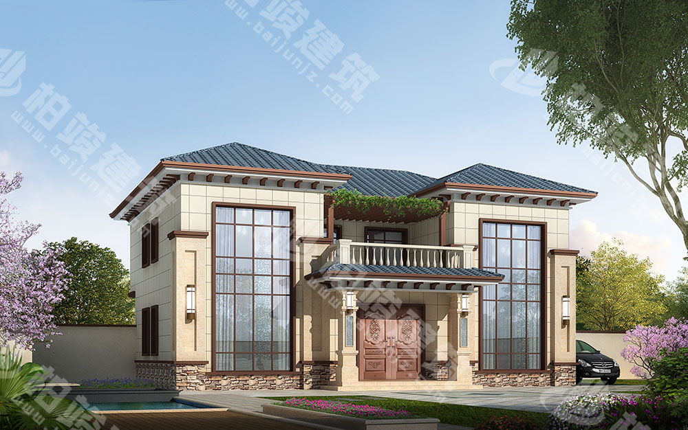 農(nóng)村自建房設(shè)計圖，兩層雙拼別墅，新中式風格，空間利用率高