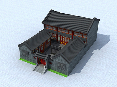 二層中式別墅設(shè)計，占地284平，帶書房。