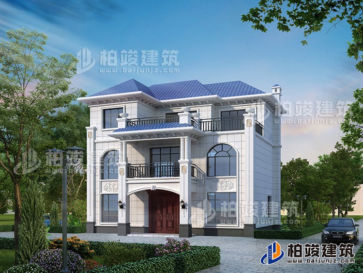 三層歐式豪華別墅設(shè)計(jì)方案圖，造價(jià)34萬。