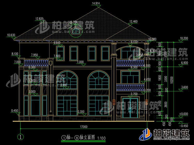 2019新農(nóng)村歐式別墅設(shè)計(jì)圖，三層自建房大氣漂亮別墅BZ368-簡(jiǎn)歐風(fēng)格