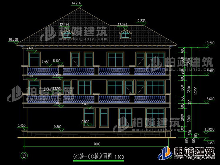 2019新農(nóng)村歐式別墅設(shè)計(jì)圖，三層自建房大氣漂亮別墅BZ368-簡(jiǎn)歐風(fēng)格