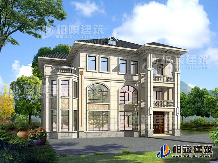 2019新農(nóng)村歐式別墅設(shè)計(jì)圖，三層自建房大氣漂亮別墅BZ368-簡(jiǎn)歐風(fēng)格