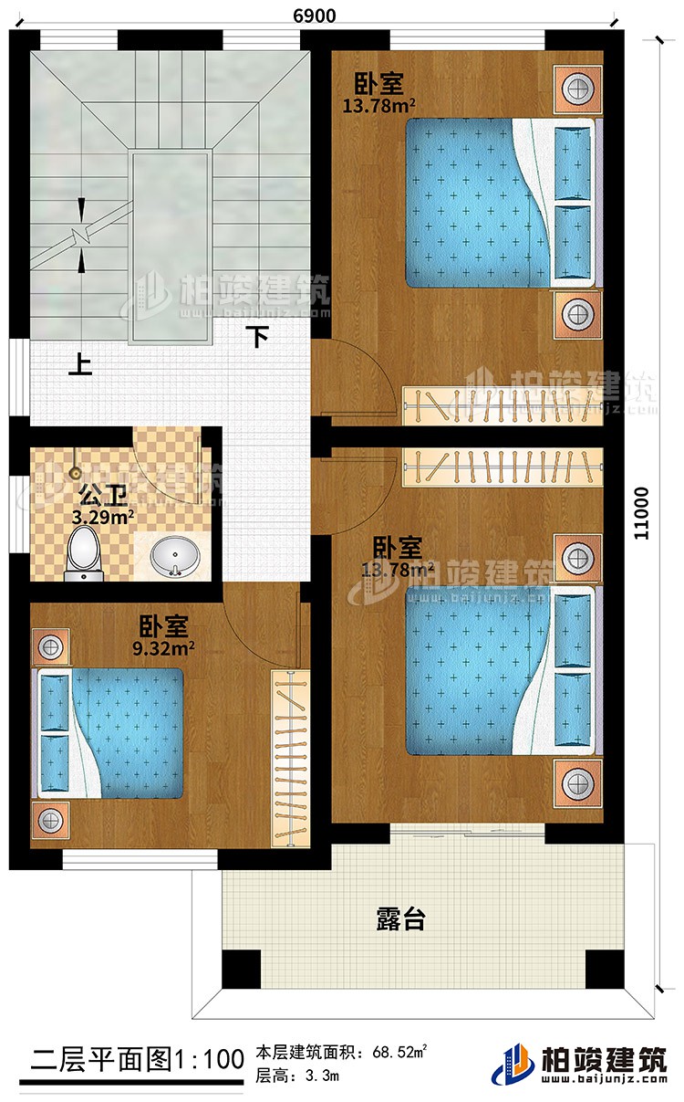 歐式三層樓房設(shè)計圖，三層新農(nóng)村樓房圖紙BZ353-簡歐風(fēng)格