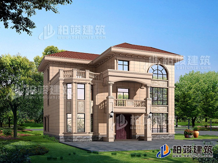 農(nóng)村三層樓房設(shè)計圖及效果圖，復(fù)式框架結(jié)構(gòu)BZ378-簡歐風(fēng)格
