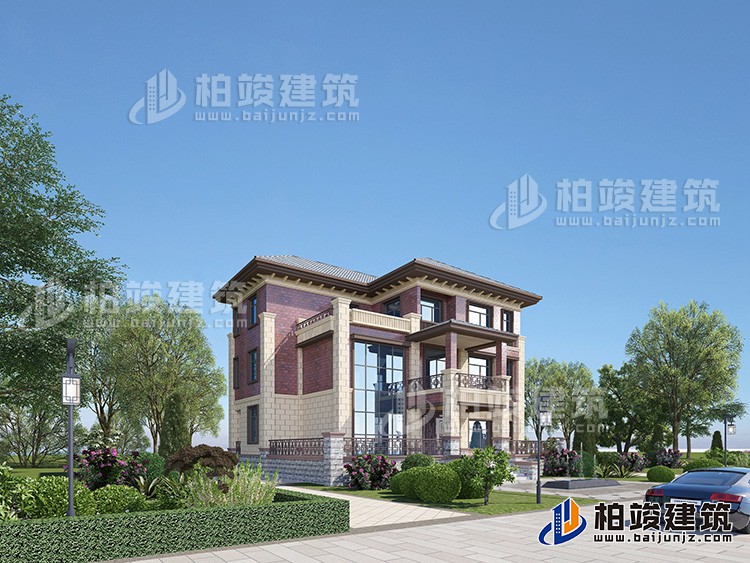 三層復(fù)式別墅設(shè)計(jì)方案圖，戶型合理、造價(jià)35萬BZ382-簡歐風(fēng)格