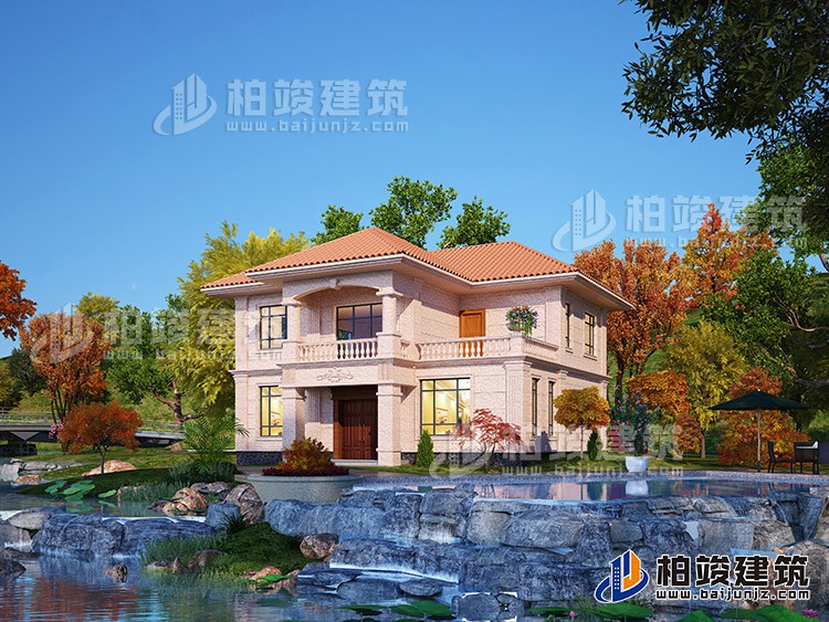 經(jīng)典戶型二層農(nóng)村小別墅設(shè)計(jì)圖，造價(jià)25萬內(nèi)BZ2512-簡歐風(fēng)格