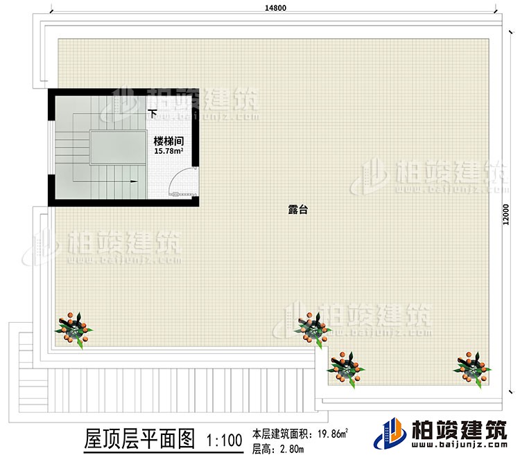 屋頂：樓梯間、露臺