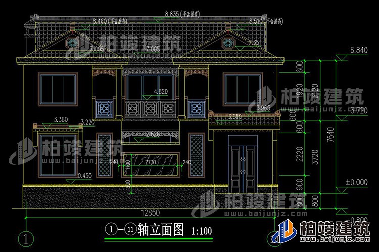 農(nóng)村四合院自建房設(shè)計圖紙BZ2741-新中式風格